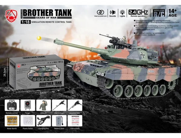 Brother RC Tank 1:18 German Leopard 2 Camo