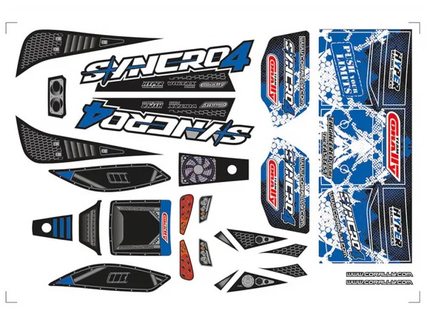 Team Corally Body Decal Sheet Syncro 4 Blue 1Pc