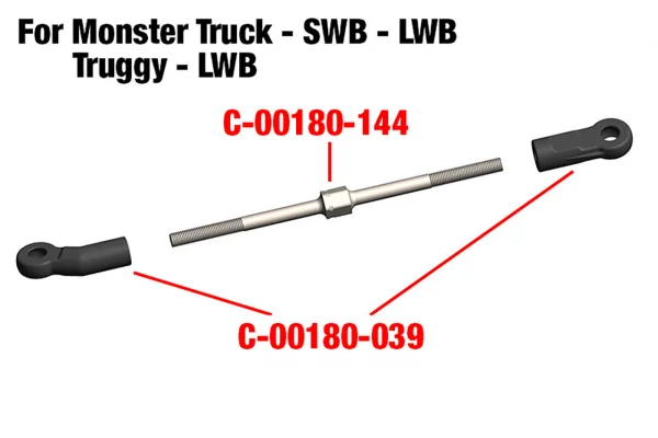 Corally Turnbuckle - M4 - 92mm - Steel - 2 Pcs &mdash; image 4 of 4