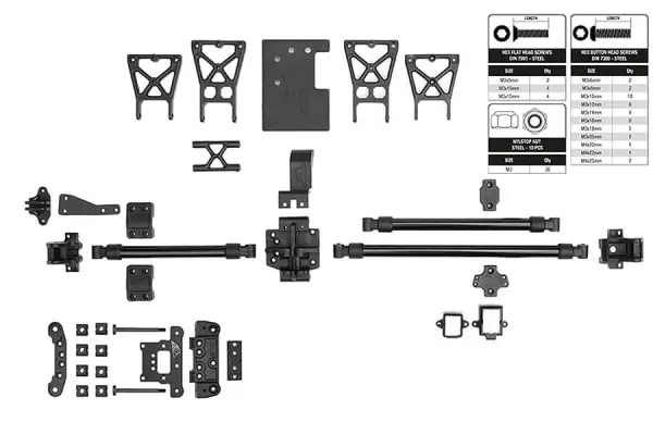 Corally Xtreme Chassis Brace Kit - Fits All TC 1:8 MT Cars — image 5 of 5