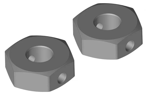 Corally Wheel Hex Adapter - Rear - Aluminium - 2 Pcs