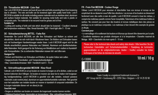 Corally Lock-It 200 - S Crew Fix - Medium - Red - 20Gr — image 3 of 3