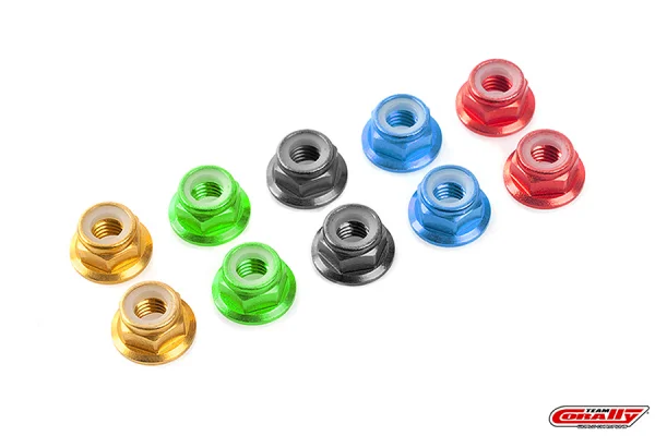 Corally Aluminium Nylsto P Nut M3 Flanged Red 10 PC — image 2 of 2