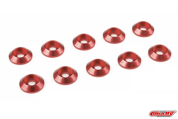 Corally Aluminium Washer For M3 Fh Screws Od=8mm Red 10Pcs — image 2 of 2