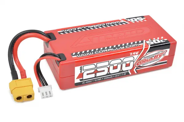 Corally Sport Racing 50C Lipo 2500Mah 7.4V Shorty 2S XT60 — image 2 of 2