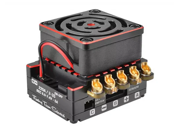 Team Corally Cmm-10 Racing ESC Sensored 2-3S 220A Black/Red