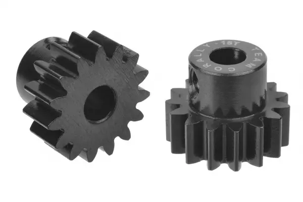 Corally M1.0 Pinion Short Hardened Steel 15 Teeth 5mm Shaft