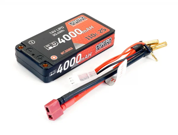 Centro HV 2S 4000Mah 7.6V 110C Hardcase LP Shorty LiPo (5mm) &mdash; image 2 of 4