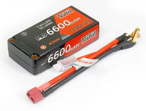 Centro HV 2S 6600Mah 7.6V 130C Hardcase Shorty Lipo Battery &mdash; image 2 of 2