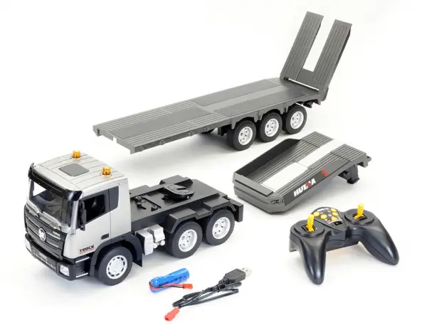 HuiNa 1:24 9ch RC Truck and Platform Trailer — image 11 of 18
