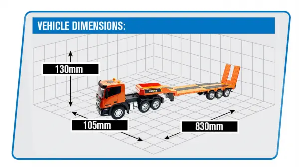HuiNa 1:24 Platform Trailer And Excavator Set &mdash; image 7 of 7