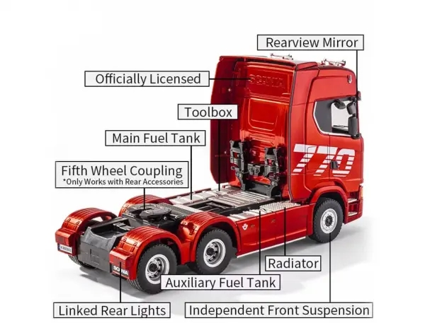 HuiNa Scania 770S RC Haulage Truck RTR - Red &mdash; image 9 of 9