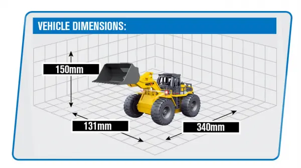 HuiNa 1:18 Wheeled Loader Truck With Die Cast Bucket (9 Ch) — image 3 of 3