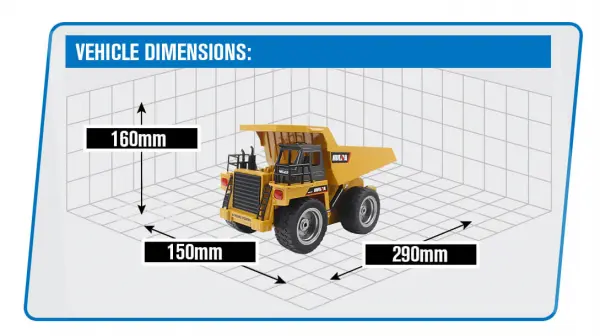 HuiNa 1:18 RC Dump Truck With Die Cast Cab — image 7 of 7