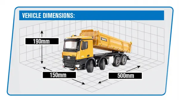 HuiNa Tipper Dump Truck 8 Wheeler With Die Cast Metal Parts — image 11 of 16
