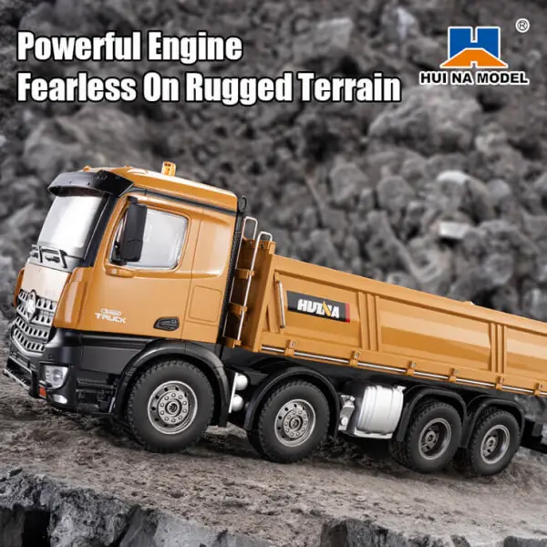 HuiNa Tipper Dump Truck 8 Wheeler With Die Cast Metal Parts — image 4 of 16