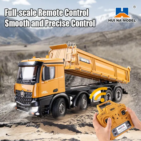HuiNa Tipper Dump Truck 8 Wheeler With Die Cast Metal Parts — image 7 of 16