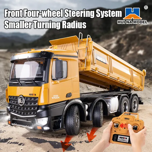 HuiNa Tipper Dump Truck 8 Wheeler With Die Cast Metal Parts — image 3 of 16