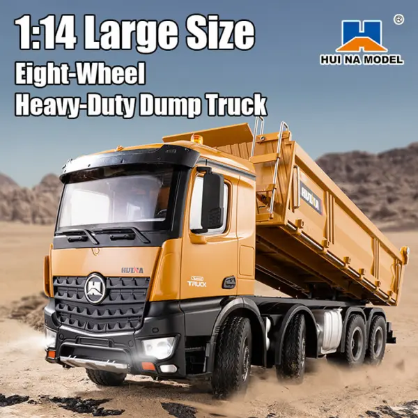 HuiNa Tipper Dump Truck 8 Wheeler With Die Cast Metal Parts — image 10 of 16