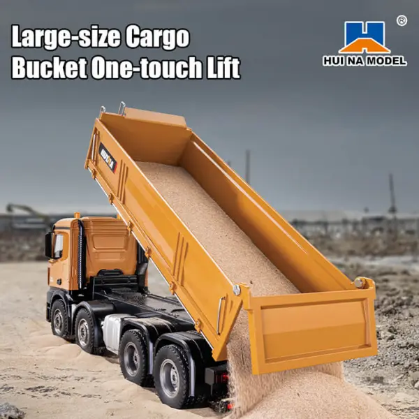 HuiNa Tipper Dump Truck 8 Wheeler With Die Cast Metal Parts — image 5 of 16