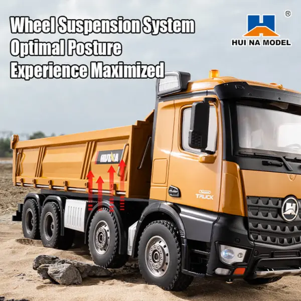 HuiNa Tipper Dump Truck 8 Wheeler With Die Cast Metal Parts — image 6 of 16