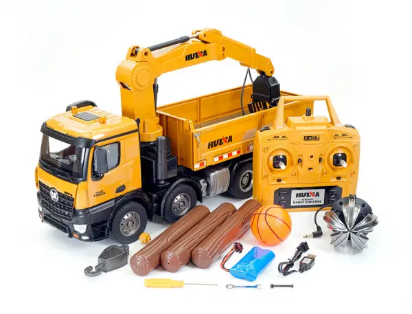 HuiNa 1:14 RC Timber Grab 8 Wheeler Dump Truck — image 2 of 18