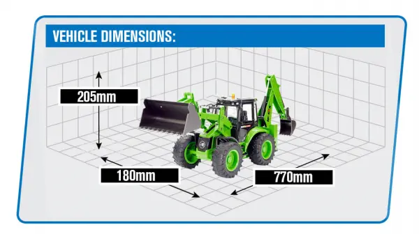 HuiNa 1:14 Backhoe Excavator Tractor - 9 Channel — image 2 of 15