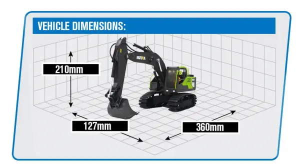 HuiNa 1661 RC Excavator - Green &mdash; image 8 of 8