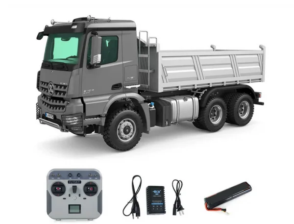 HuiNa RC Kabolite 1:14 6X6 Dump Tipper Truck RTR Silver — image 2 of 2