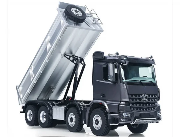 HuiNa Kabolite 1:14 Dump Truck 8X8 With Metal Tipper RTR - Silver — image 3 of 6