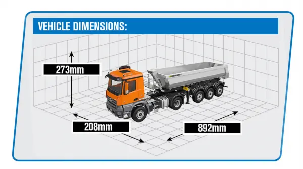 HuiNa Kabolite 1:14 3 Axle 4X4 Trailer + Truck RTR Orange — image 3 of 3