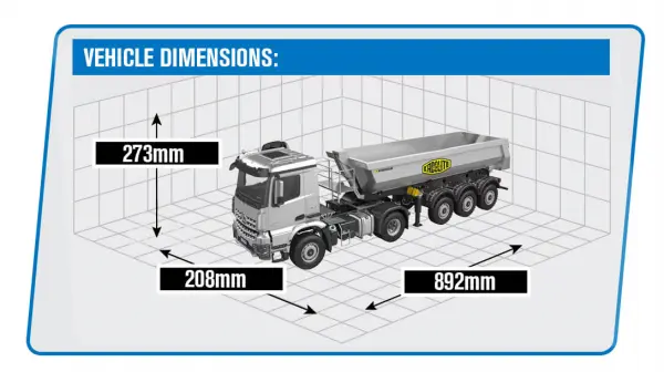 HuiNa Kabolite 1:14 3 Axle 4X4 Trailer + Truck RTR Silver — image 2 of 2