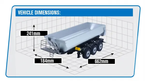 HuiNa Scania K770S Kabolite 3X Axle Metal Trailer - Silver — image 3 of 3
