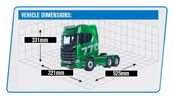 HuiNa Scania K770S-100 6X6 RC Haulage Truck RTR - Green — image 2 of 2