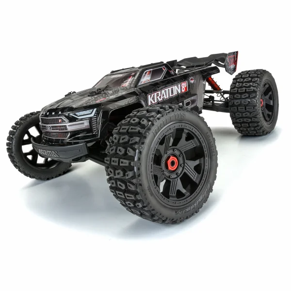 Duratrax Brutus 5.7 Monster Truck Tires Mounted on 24mm Hex Black Ripper Wheels (2)