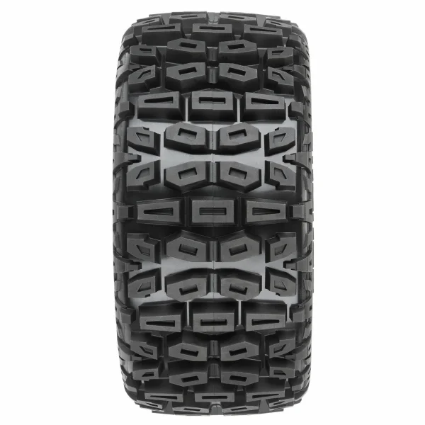 Duratrax Brutus 5.7 Monster Truck Tires Mounted on 24mm Hex Black Ripper Wheels (2)