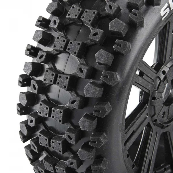 Duratrax Six Pack C2 1:8 Buggy Tyres - Pre Mounted on Black Spoked Wheels Black (2)