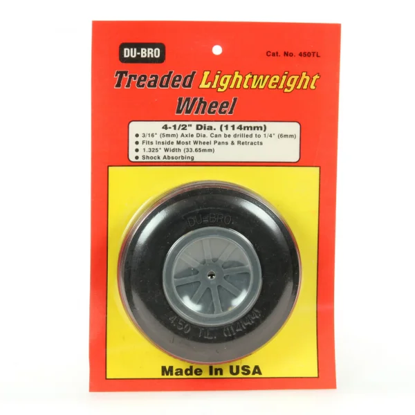 Dubro DB450Tl Treaded L/W Wheel 4.5Ins