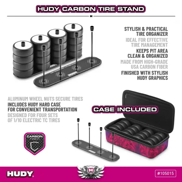 Hudy Carbon Tire Stand Hard Case - 1:10 Electric Tc — image 2 of 2