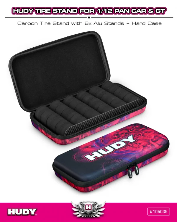 Hudy Carbon Tire Stand 6X Hard Case - 1:12 Pan Car And 1:12 GT — image 4 of 4