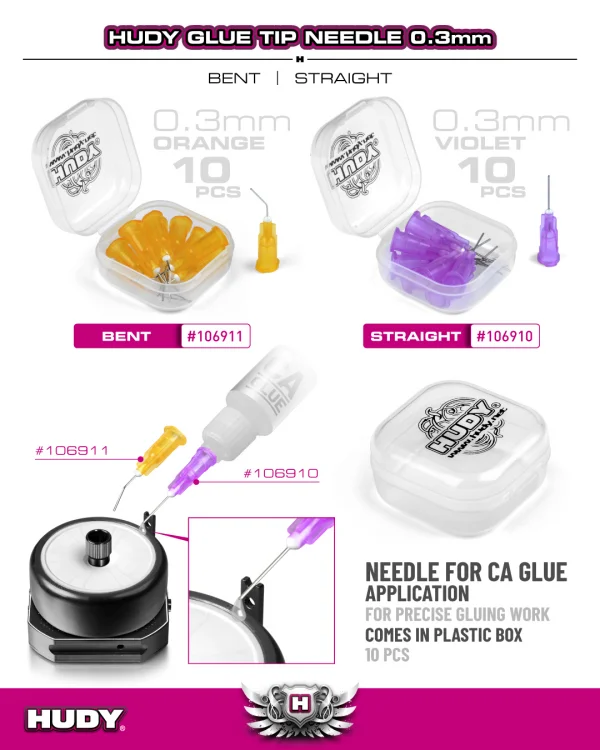 Hudy Glue Tip Needle 0.3mm - Straight (10) — image 2 of 2