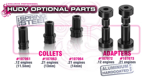 Hudy Bearing Presser Adapter For .21 Engine - Set