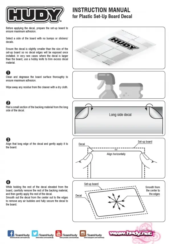 Hudy Set Up Board Decal for 1:8 and 1:10 (#108200) — image 4 of 4