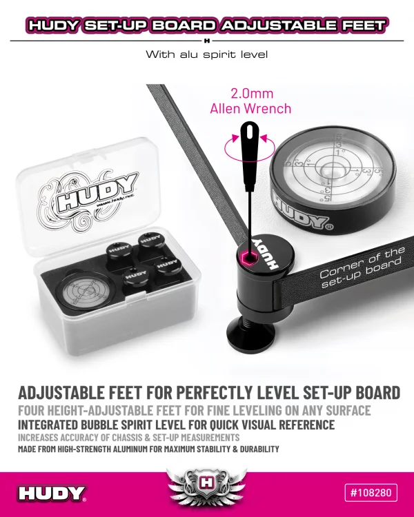 Hudy 10mm Set-Up Board Level Adjustable Feet (4) — image 3 of 4