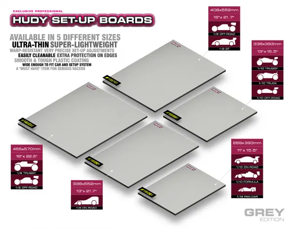 Hudy Flat Set Up Board 1:10 + 1:12 On-Road - Lightweight - Grey — image 3 of 3