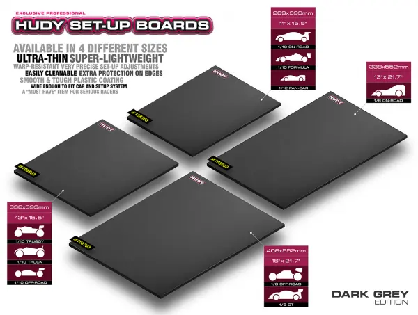Hudy Flat Set Up Board For 1:10 Off-Road - Lightweight - Dark Grey — image 2 of 2