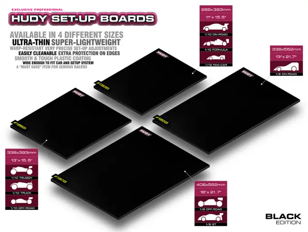 Hudy Flat Set Up Board For 1:8 Off-Road + GT - Black — image 2 of 2