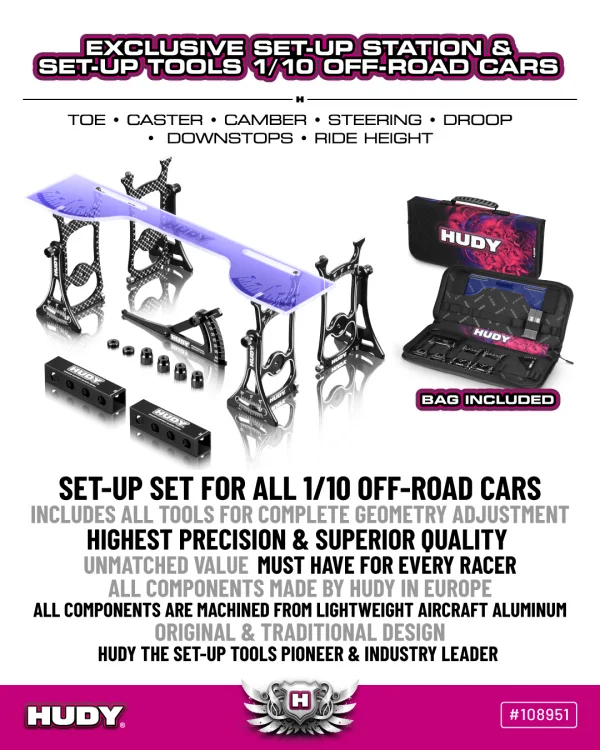 Hudy Set Up Station And Set Up Tools With Carrying Bag - 1:10 Off-Road Cars — image 1 of 7