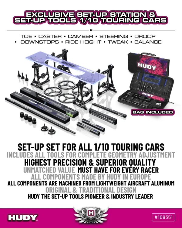 Hudy Set Up Station And Set Up Tools With Carrying Bag - 1:10 Touring Cars — image 1 of 6
