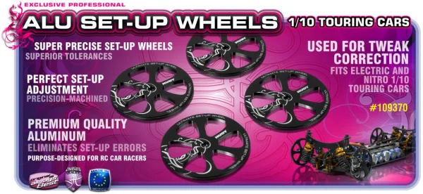 Hudy Alloy Set Up Wheels for 1:10 Rubber Tyres (4)